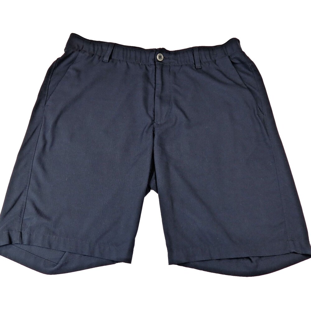 Under Armour Heat Gear Performance Short Mens Sz 36 Black Chino Golf Flat Front